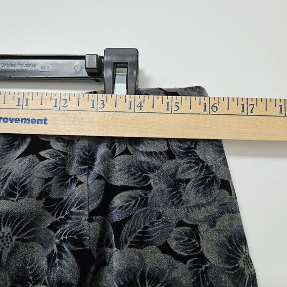 Ann Taylor Pencil Skirt Women’s 10 (32x19) Gray Blue Velvet Stretch Floral VGUC - Picture 7 of 9